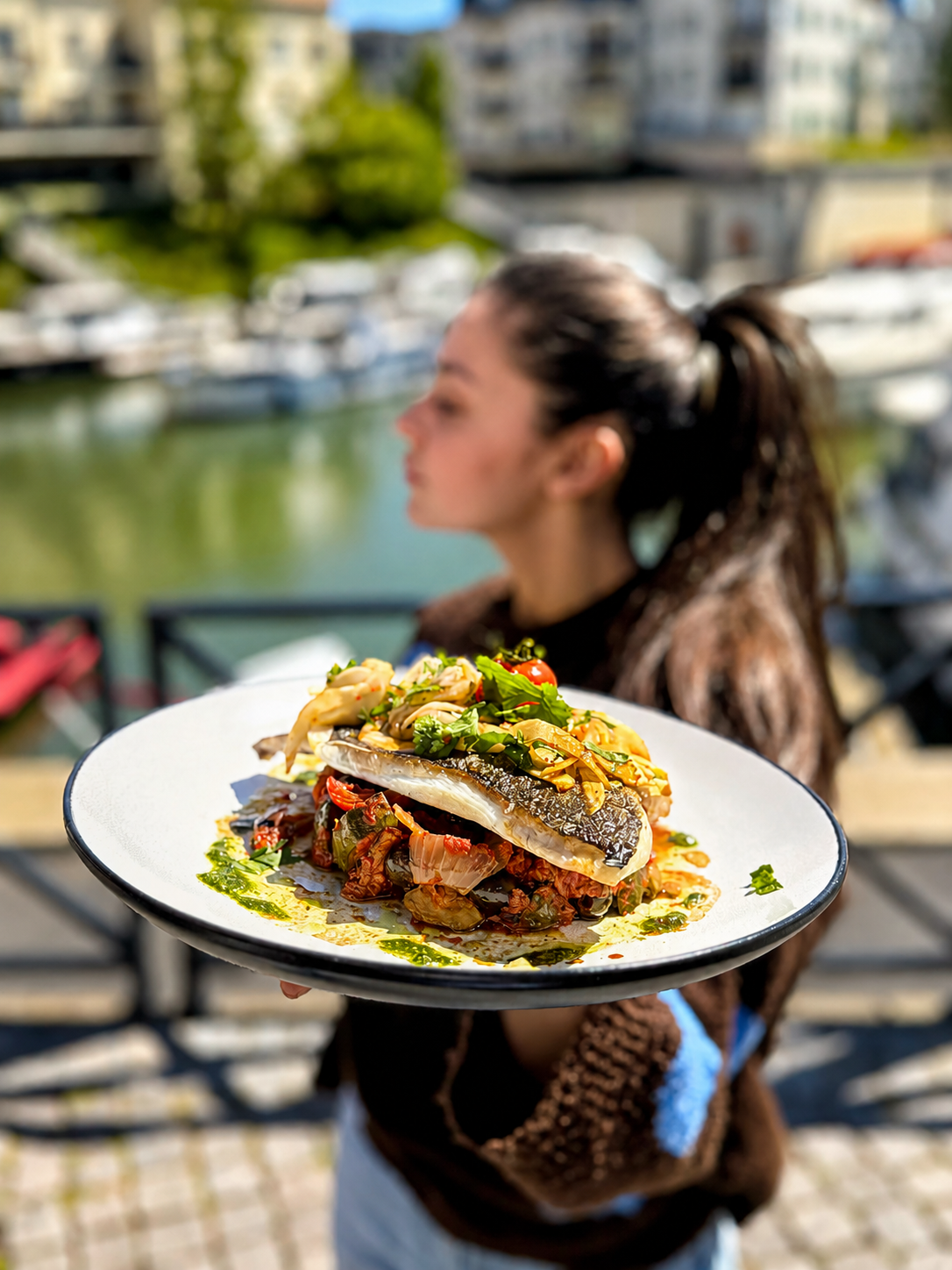 Dorade grillée, légumes de saison
